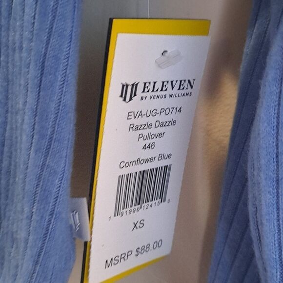 ELEVEN  Women's Razzle Dazzle Tennis Pullover Cornflower Blue NWT Extra Small - Picture 8 of 13